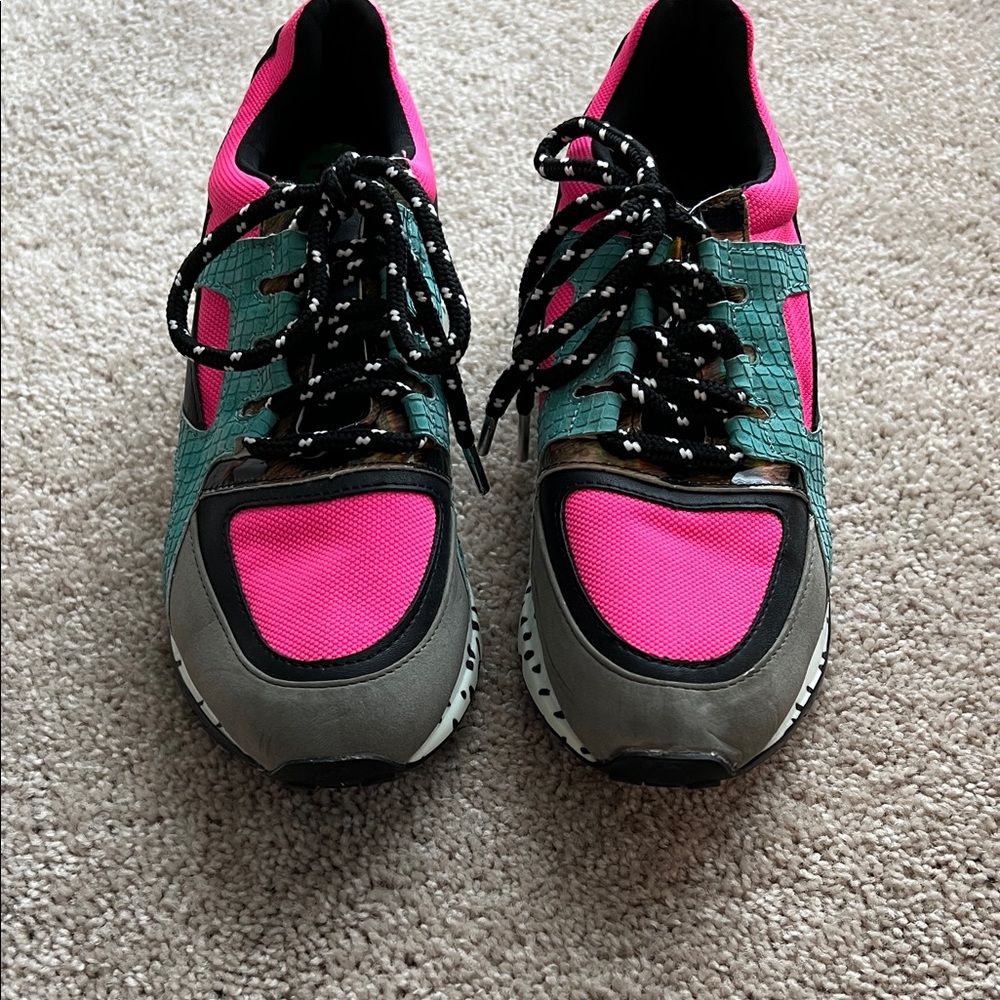 Steve Madden Pink and Teal Sneakers